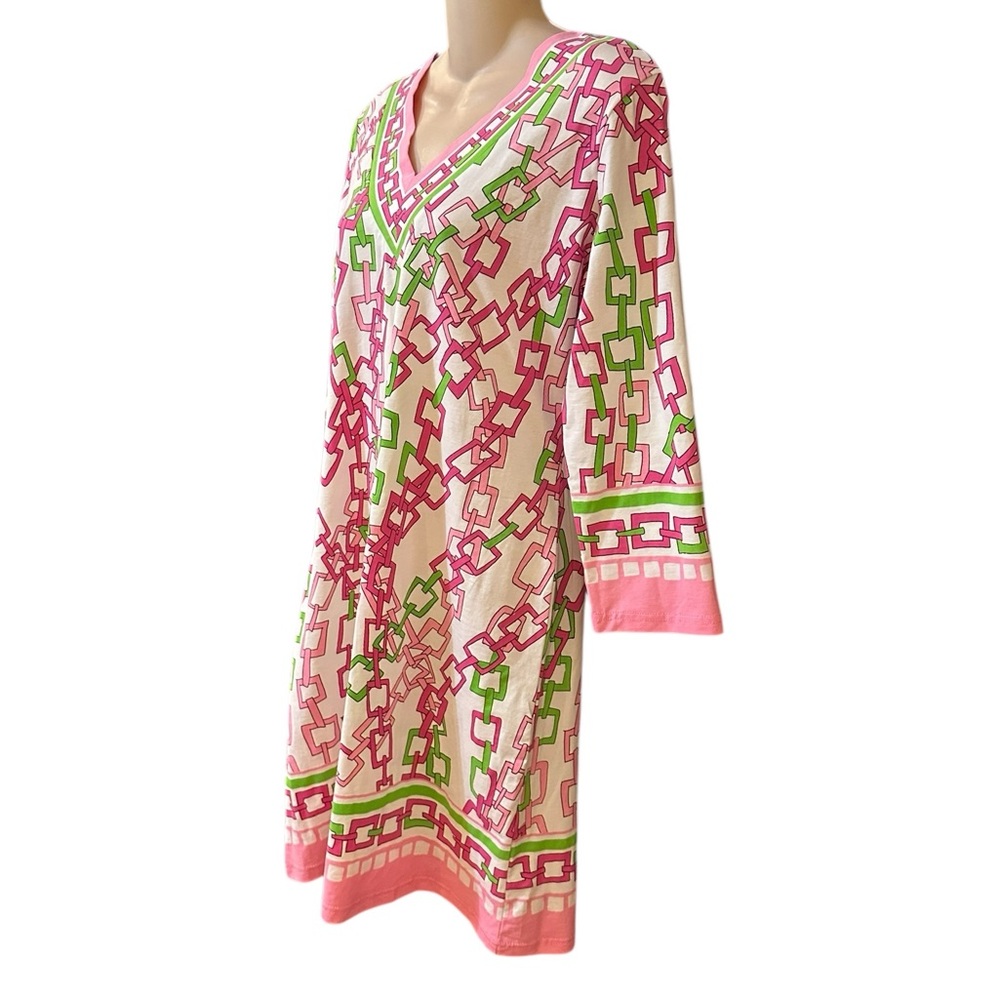 Barbara Gerwit pink and green chain-link knit dress - Picture 8 of 11